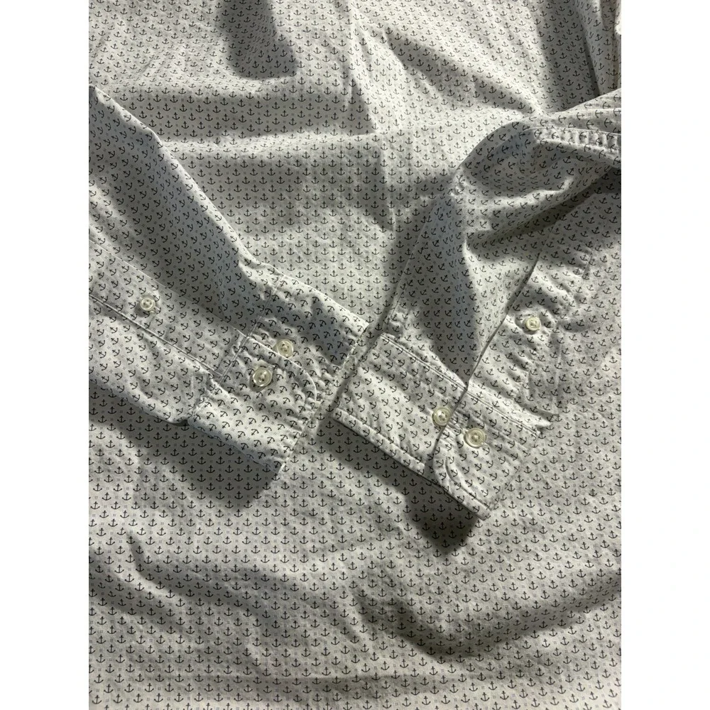 Brooks Brothers Regent Fit Button Down Featuring Micro Print Anchors Size Large